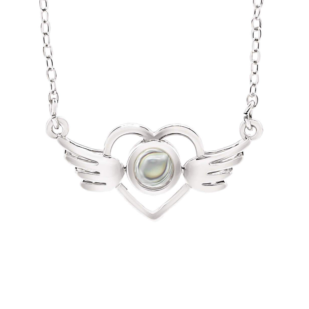 <transcy>Heart angel wing chain with photo of your choice</transcy>